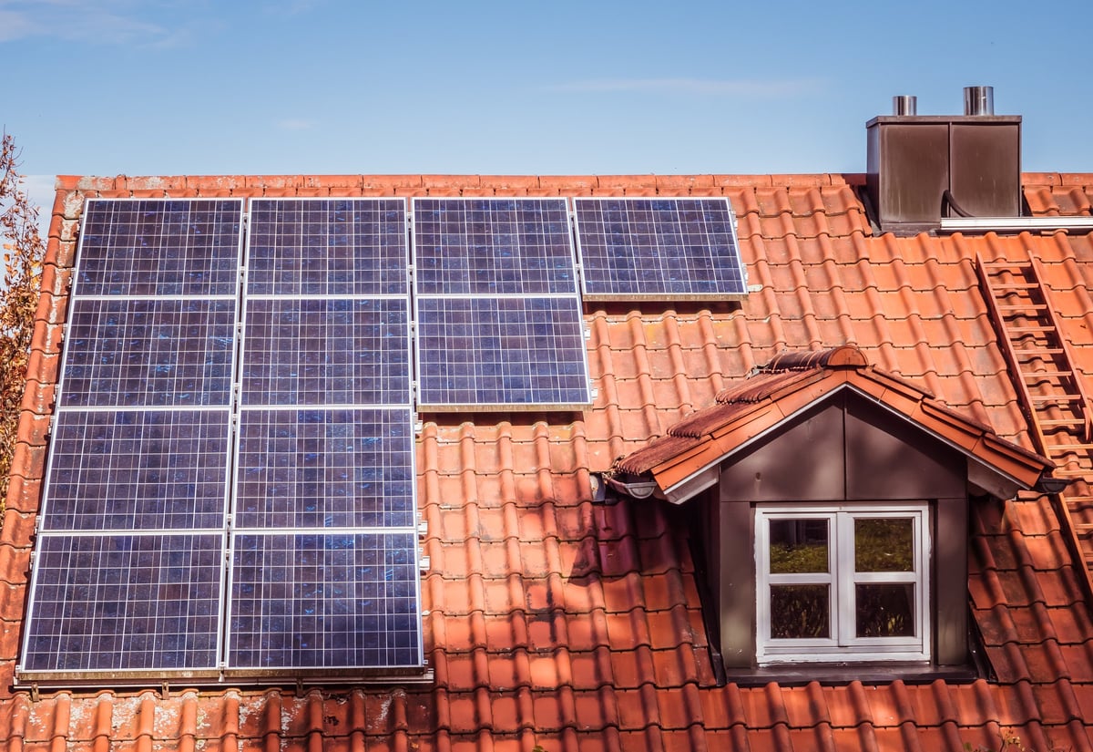 Solar energy panel on the home