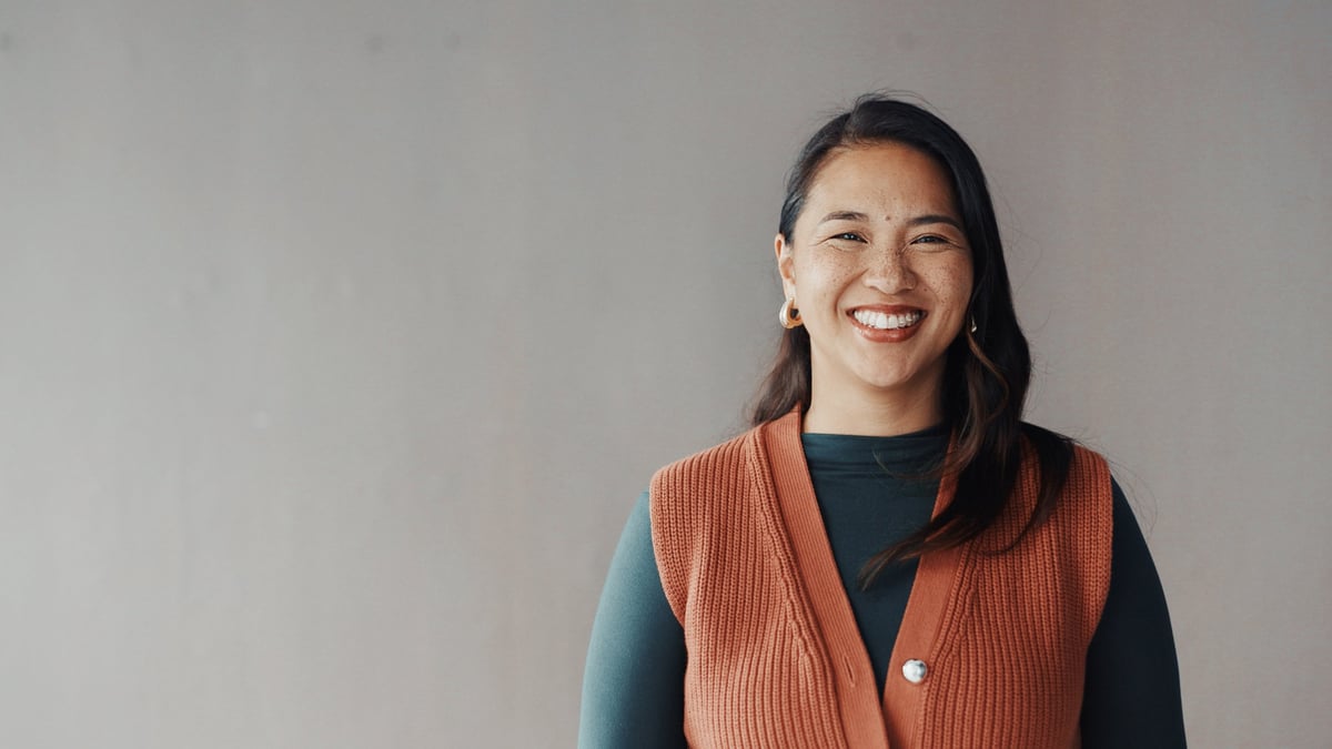 Smiling professional woman customer portrait