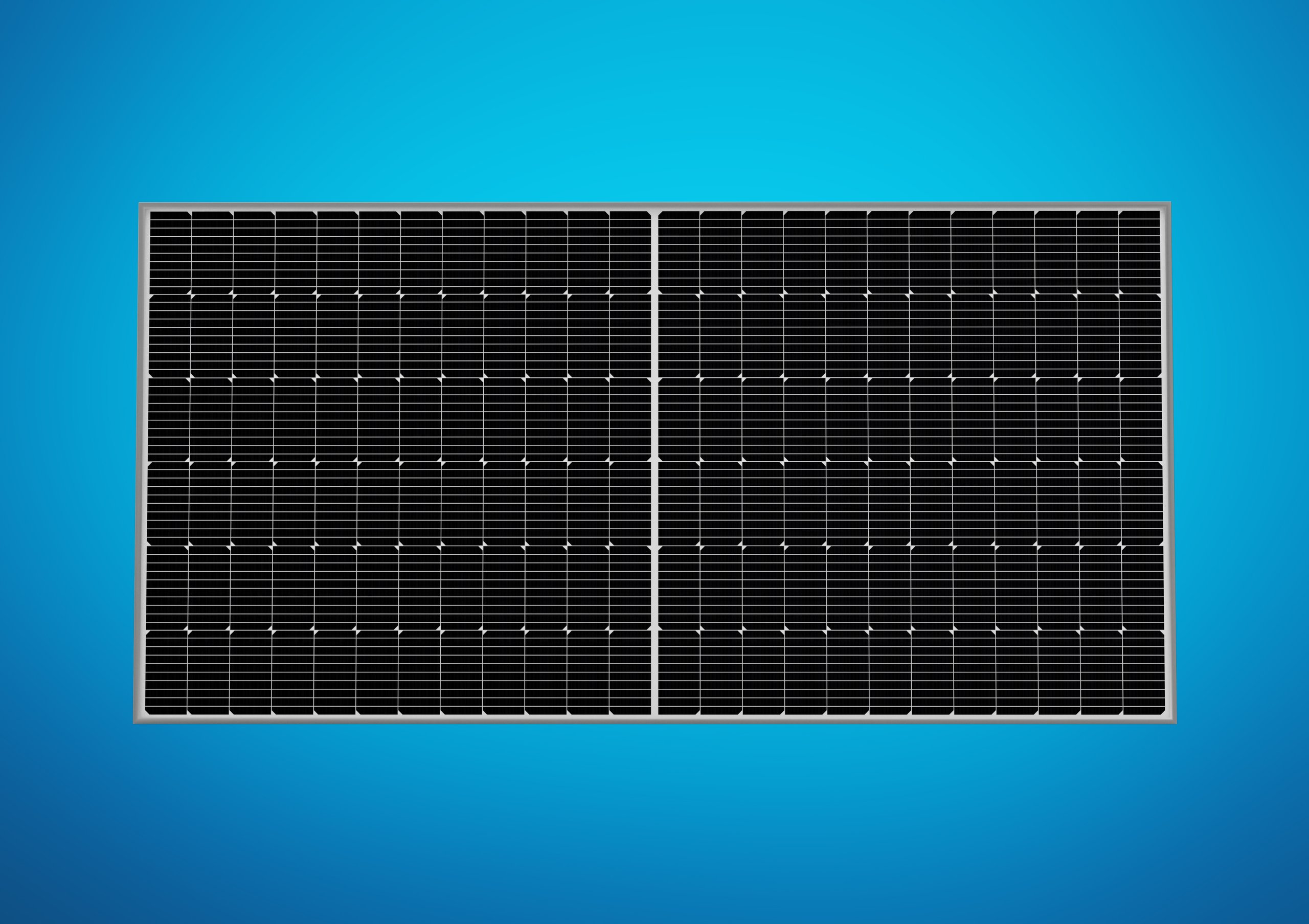 Photovoltaic Solar Panel Or Solar Plate Isolated On Blue Background