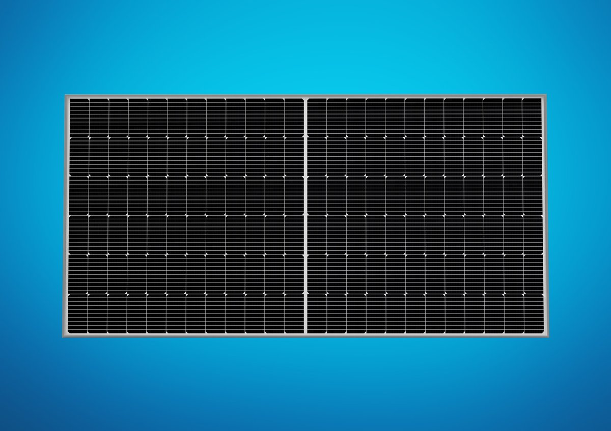 Photovoltaic Solar Panel Or Solar Plate Isolated On Blue Background